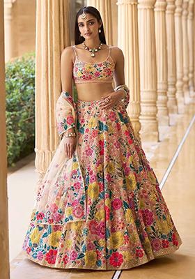 Multicolor Sequin Embroidered Georgette Lehenga Set