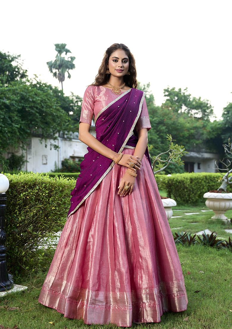 Salomon Zari Woven Kanchipuram Lehenga Set
