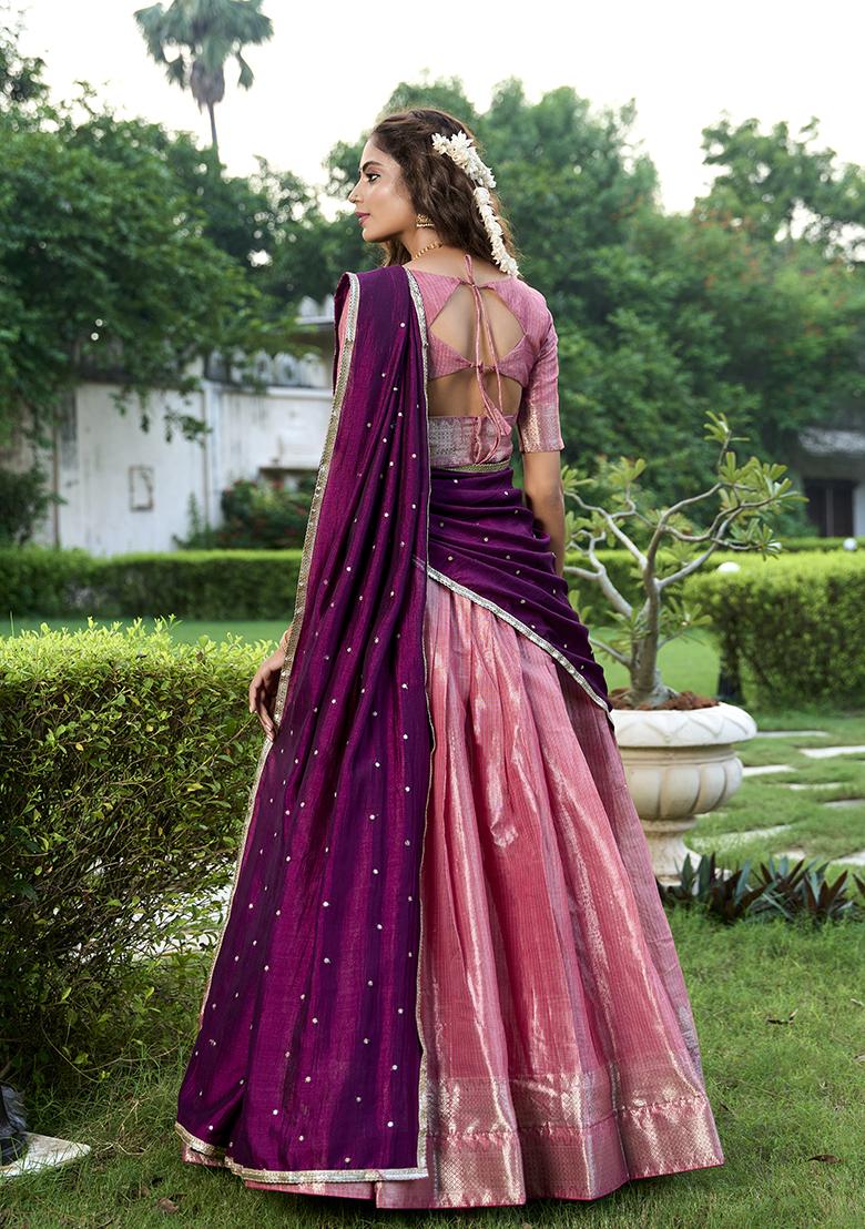 Salomon Zari Woven Kanchipuram Lehenga Set