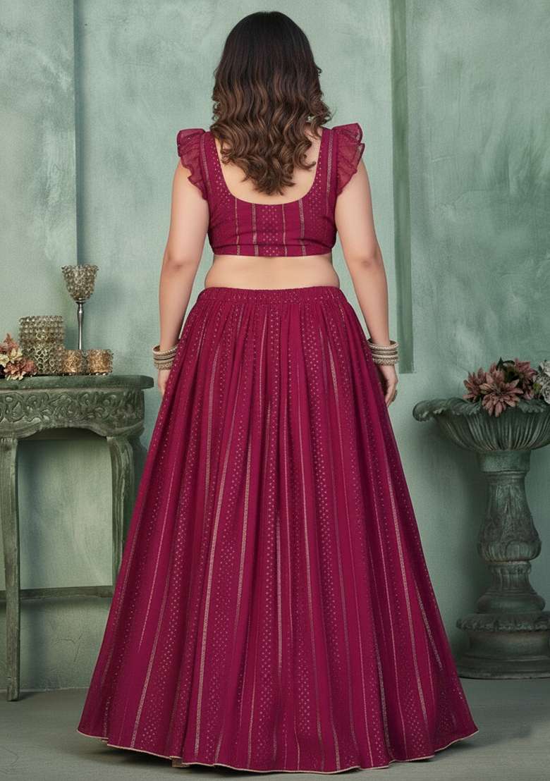 Green Printed Lehenga Set - Indya