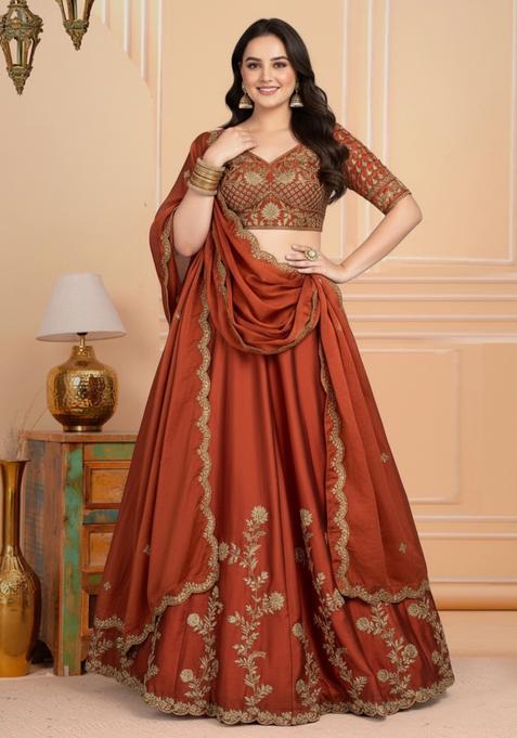 Pink Bandhej Print Tussar Silk Lehenga Set