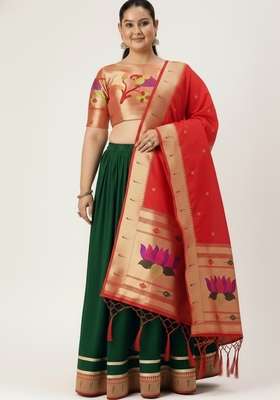 Navy Blue Sequin Embroidered Georgette Lehenga Set