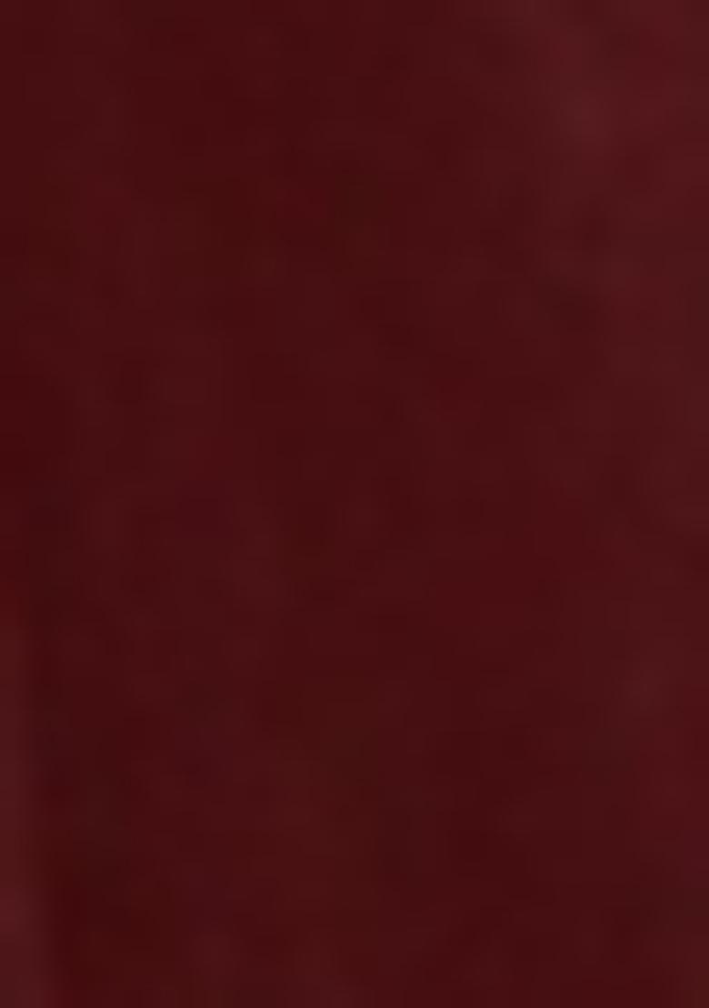 Maroon Embroidered Raw Silk Lehenga Set