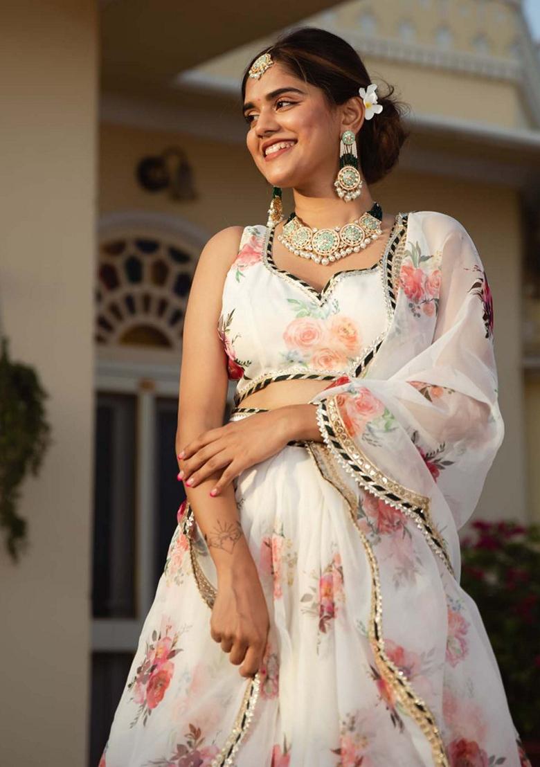 White Embroidered Lehenga Set