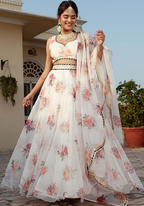 White Embroidered Lehenga Set