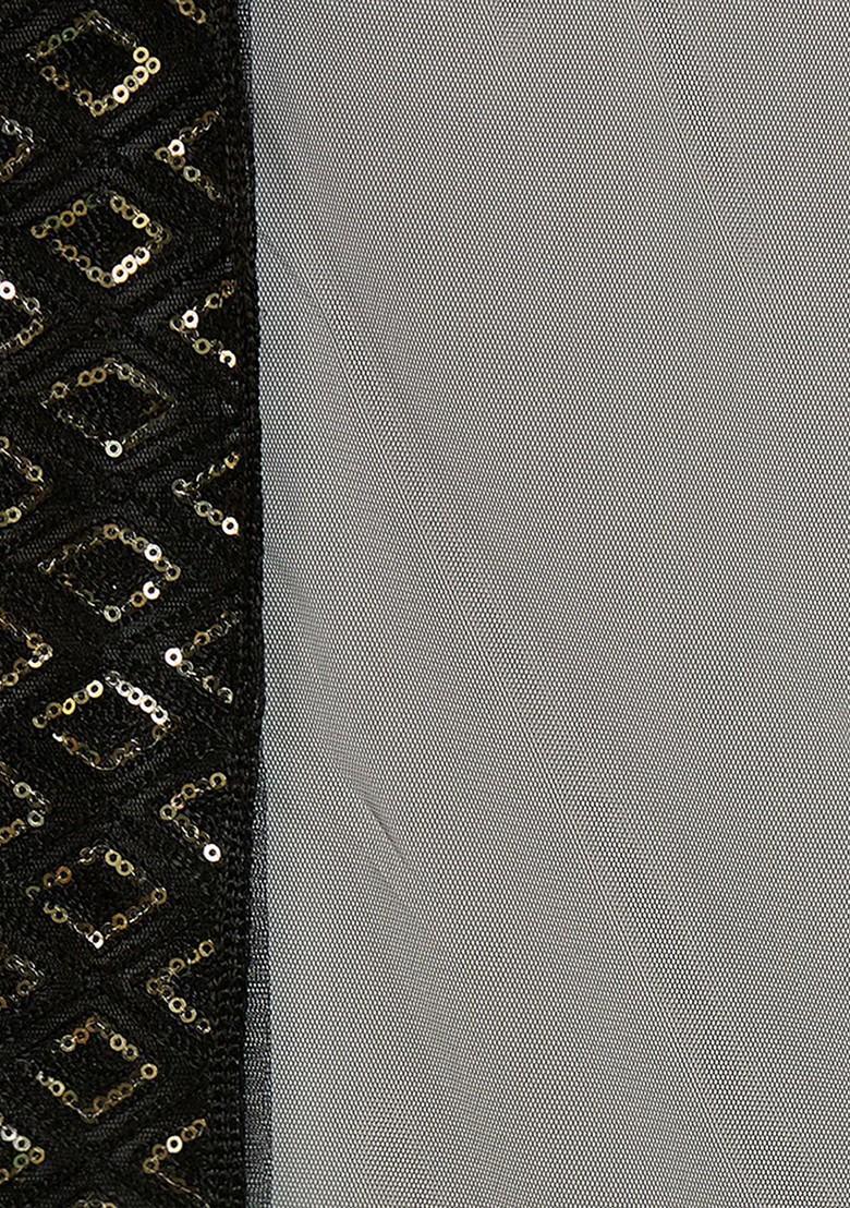 Black Sequin Embroidered Lehenga Set With Dupatta