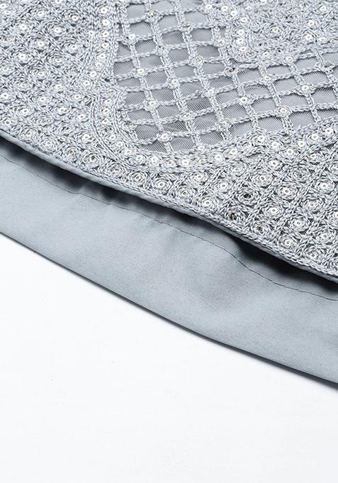 Green Sequin Embroidered Lehenga Set With Dupatta