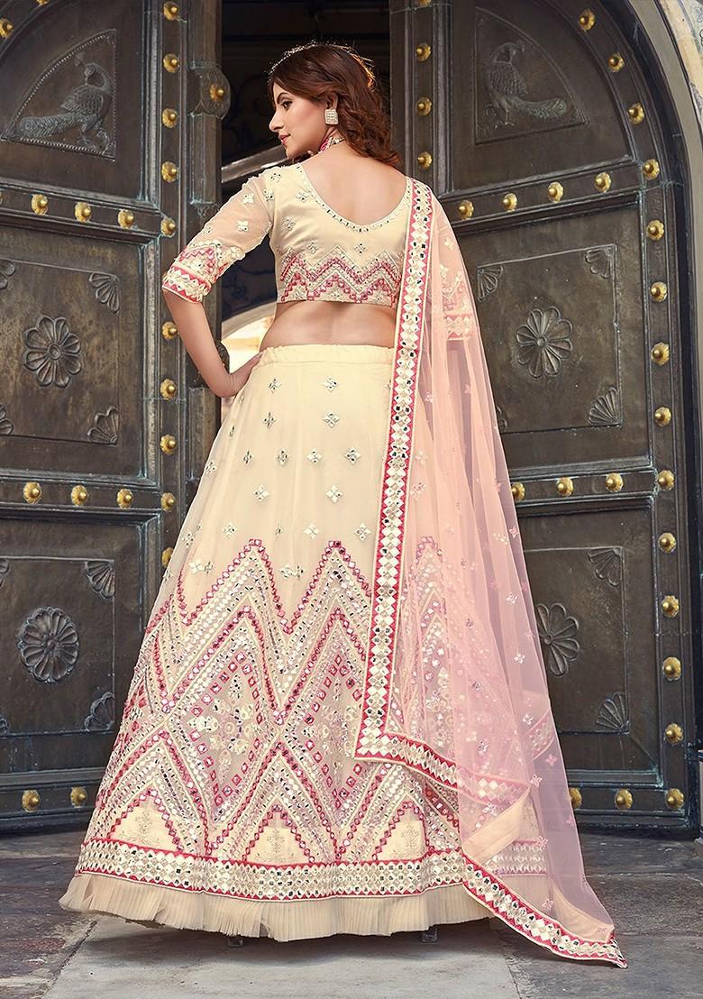 Yellow Sequin Embroidered Poly Blend Lehenga Set