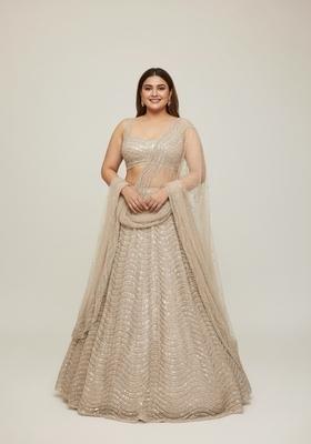 Multi Color Embroidered Silk Lehenga Set