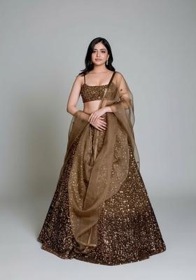 Multi Color Embroidered Silk Lehenga Set