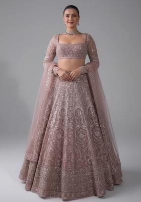 Multi Color Embroidered Silk Lehenga Set