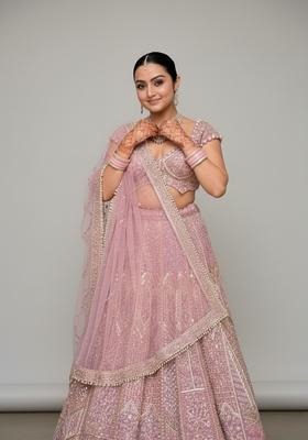 Multi Color Embroidered Silk Lehenga Set