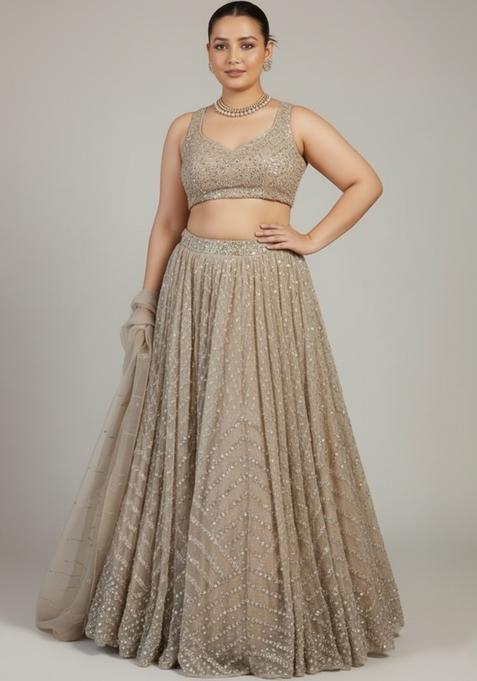 Multi Color Embroidered Silk Lehenga Set