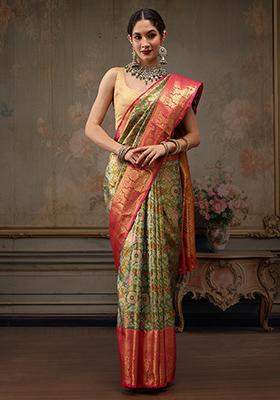 Green Pure Silk Zari Royal Kanchipuram Pattu Saree With Blouse