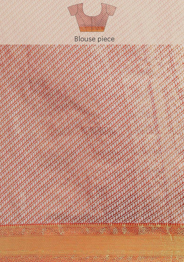 Green Ikkat Zari Woven Saree with Blouse - Indya