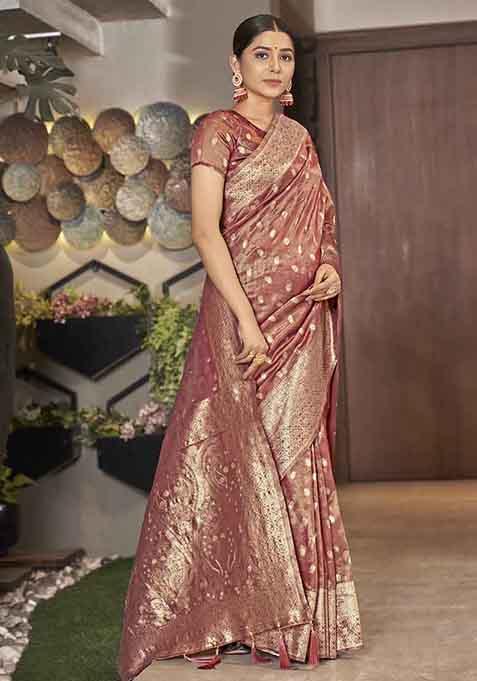 Aarvika Rust Zari Festive Cape Set main image 0