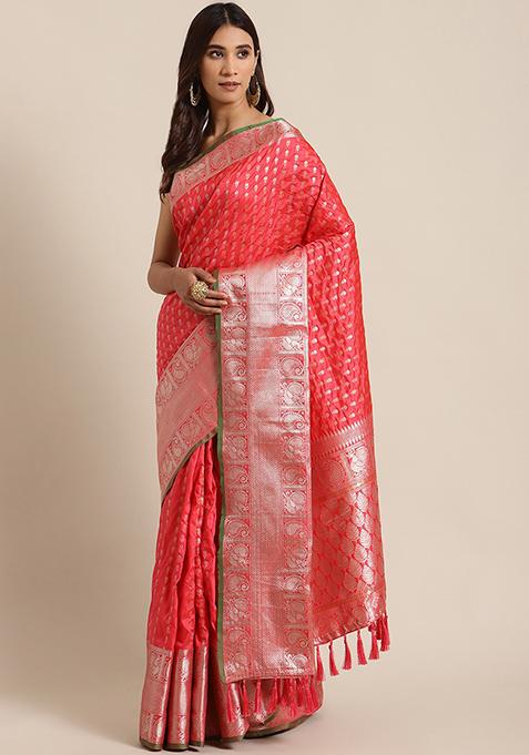 Gajri Banarasi Woven Design Saree Set