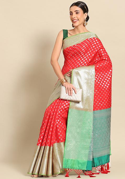 Red Kanjeevaram Art Silk Saree Set