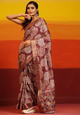 White Banarasi Silk Saree Set