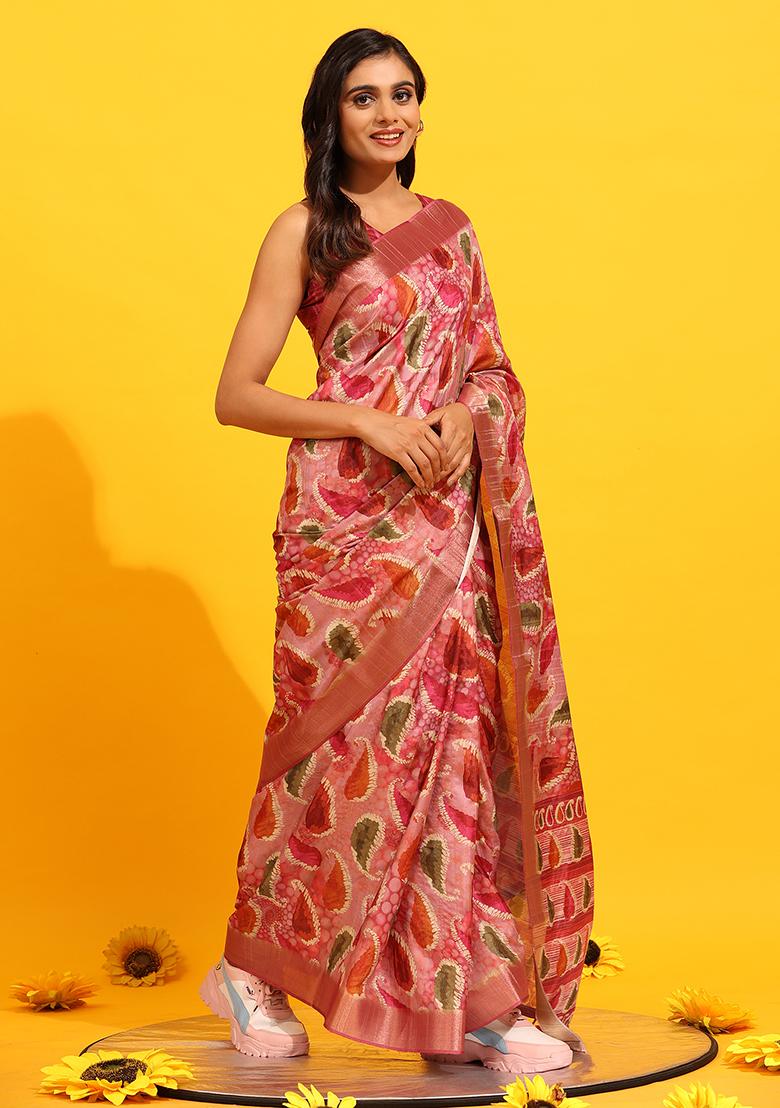 Green Banarasi Kota Silk Saree Set - Indya