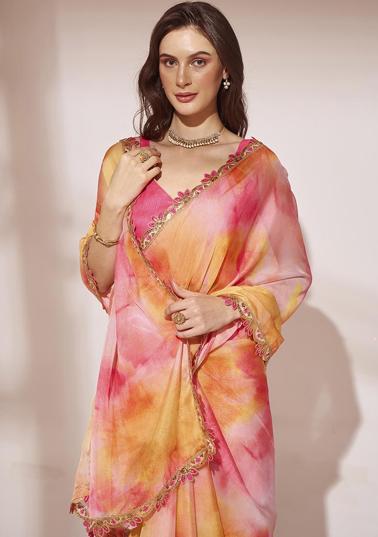 sari Wedding style orange silk saree-G3-WSA57496 | United States