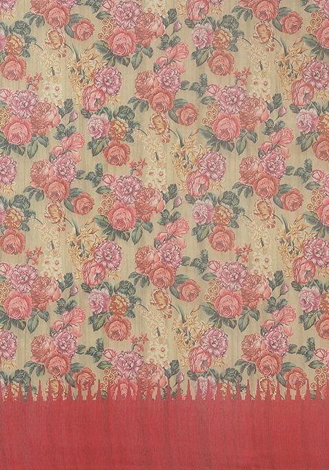 Yellow Kalamkari Digital Print Cotton Saree Set