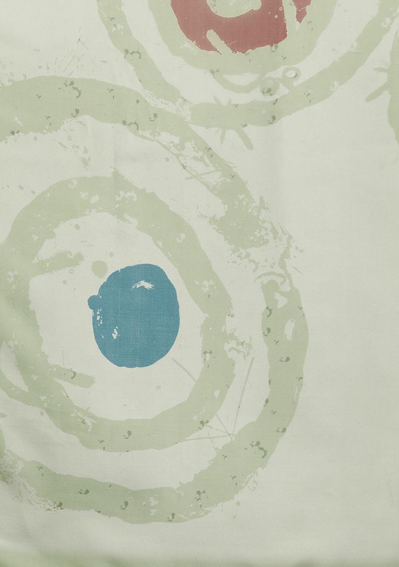 Green Block Print Soft Silk Saree Set