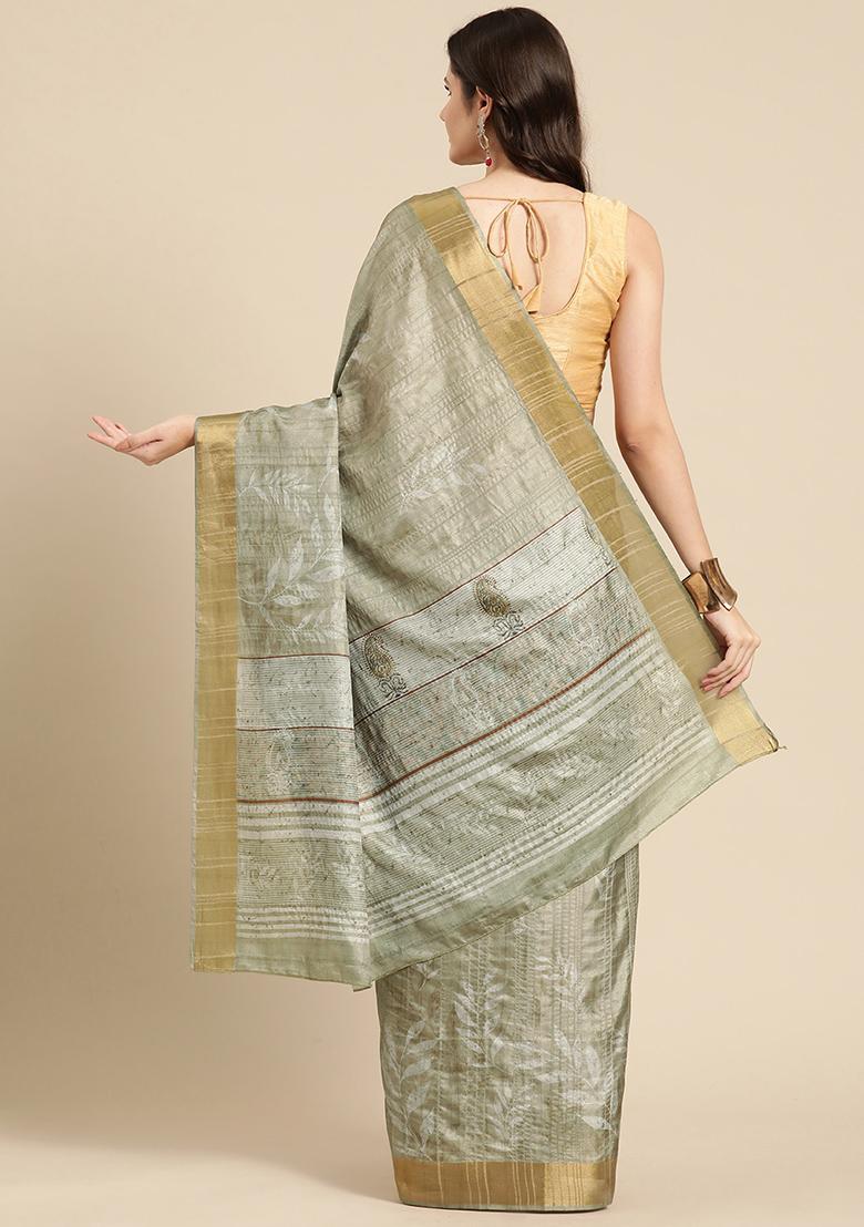 Maroon Floral Digital Print Soft Silk Saree Set