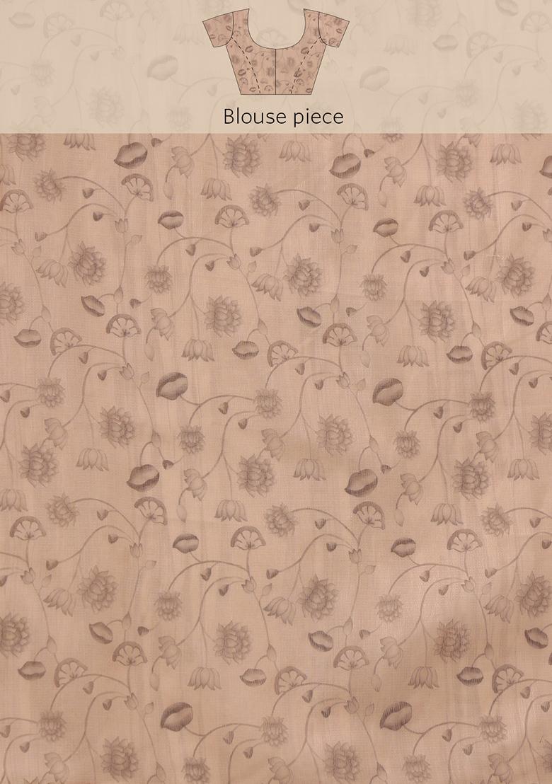 Light Green Kalamkari Digital Print Cotton Blend Saree Set