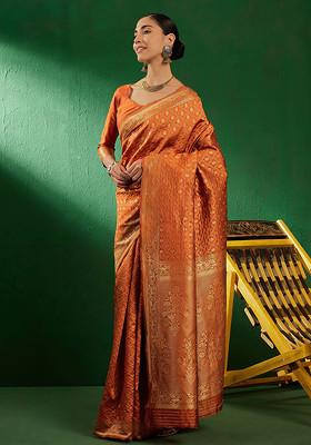 Fanta Woven Jaal Work Banarasi Silk Saree Set