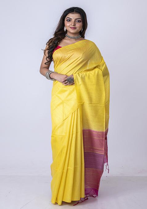 Multicolour Striped Saree Set