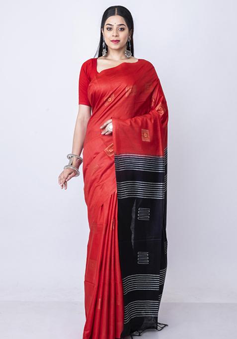 Multicolour Zari Embroidered Saree Set