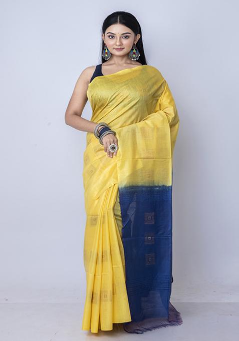 Multicolour Zari Embroidered Silk Blend Saree Set