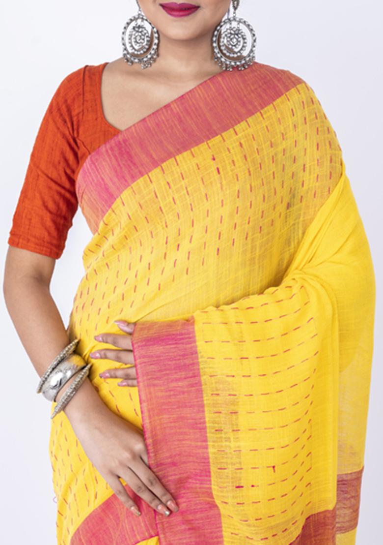 Multicolour Bengal Silk Blend Saree Set - Indya