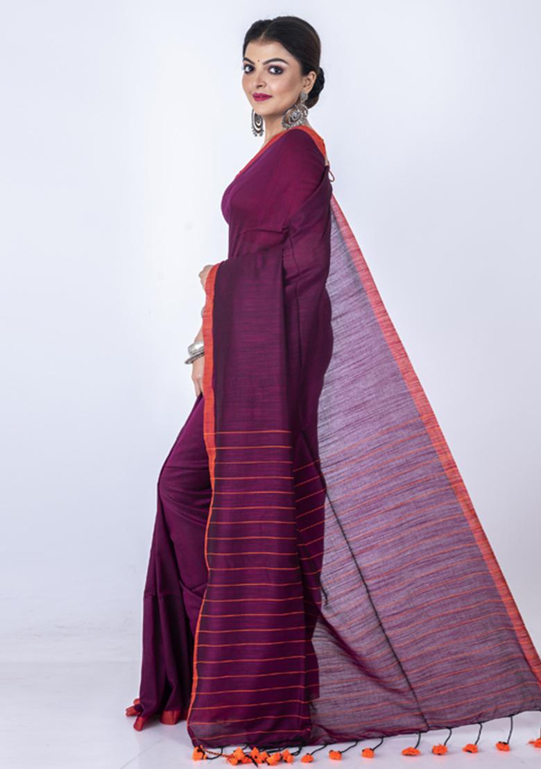Multicolour Bengal Cotton Silk Blend Saree Set