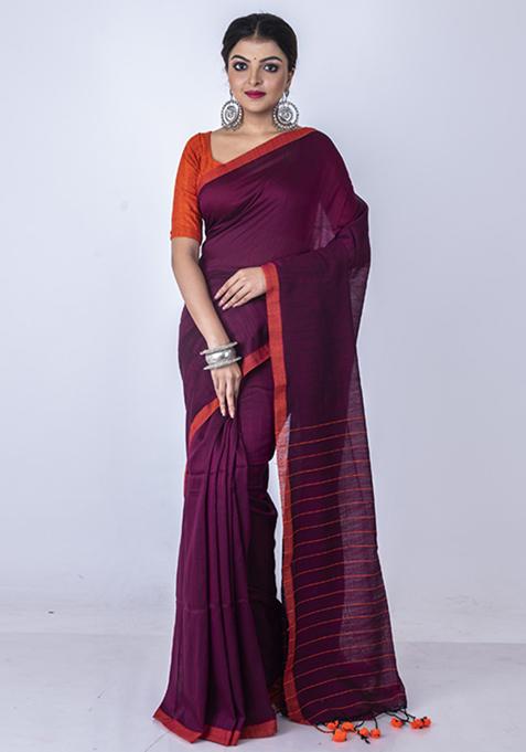 Multicolour Bengal Cotton Silk Blend Saree Set