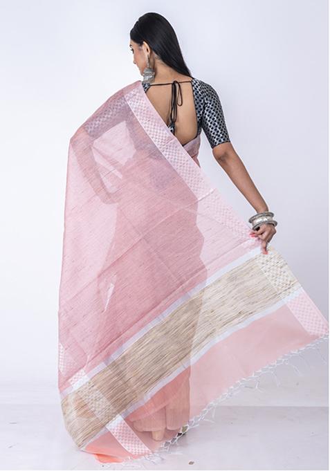 Purple Zari Embellished Saree Set