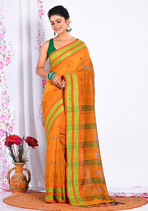 Multicolour Cotton Saree Set