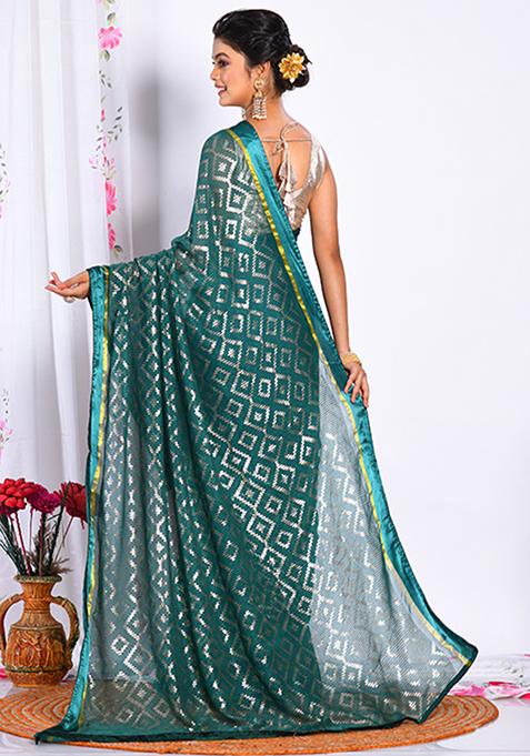 Green Heavy Embroidered Saree Set