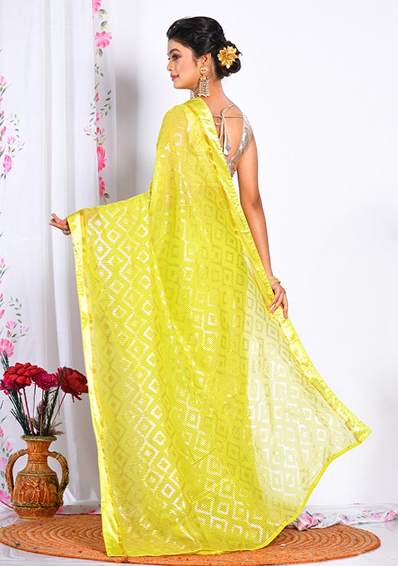 Light Green Heavy Embroidered Chiffon Saree Set