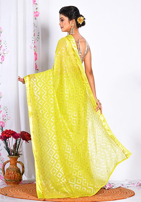 Light Green Heavy Embroidered Chiffon Saree Set