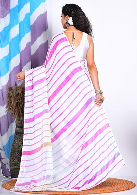 Multicolour Digital Print Chiffon Saree Set