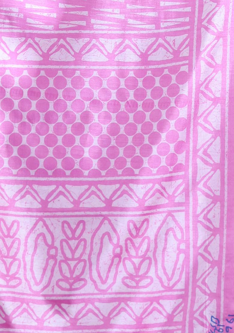 Pink Textured Soft Silk Saree Set