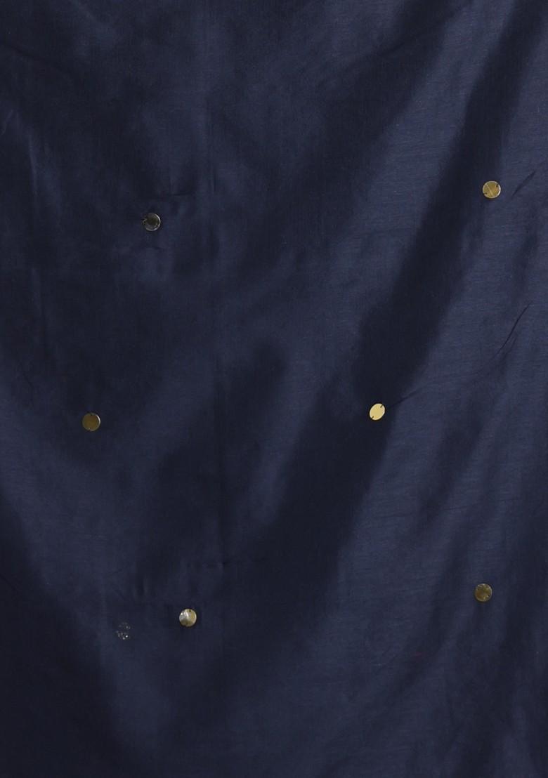 Black Sequin Work Soft Pure Cotton Saree Set