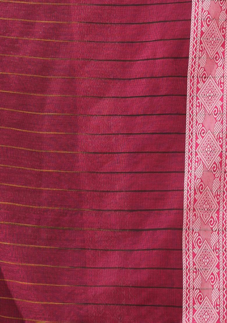 Mustard Ikat Print Pure Cotton Saree Set - Indya