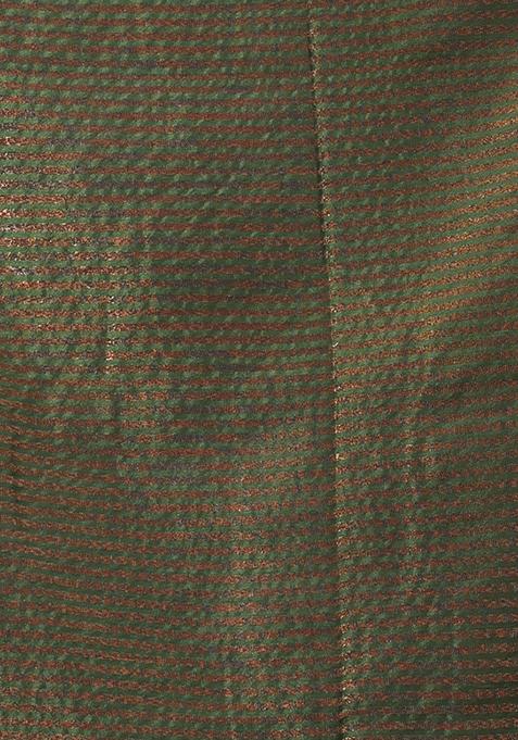 Green Woven Design Pure Cotton Saree Set