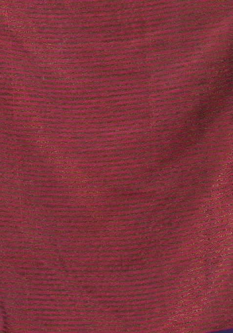 Blue Woven Work Pure Cotton Saree Set