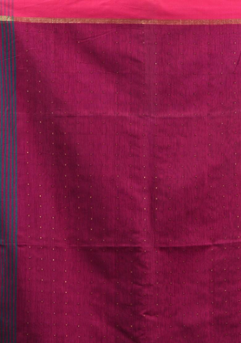 Teal Green Textured Cotton Blend Saree Set