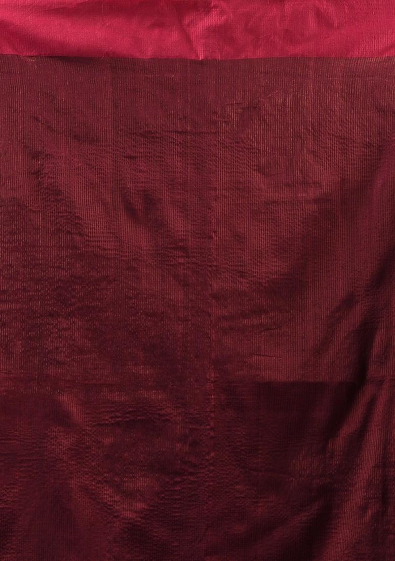 Ecru Woven Design Cotton Saree Set