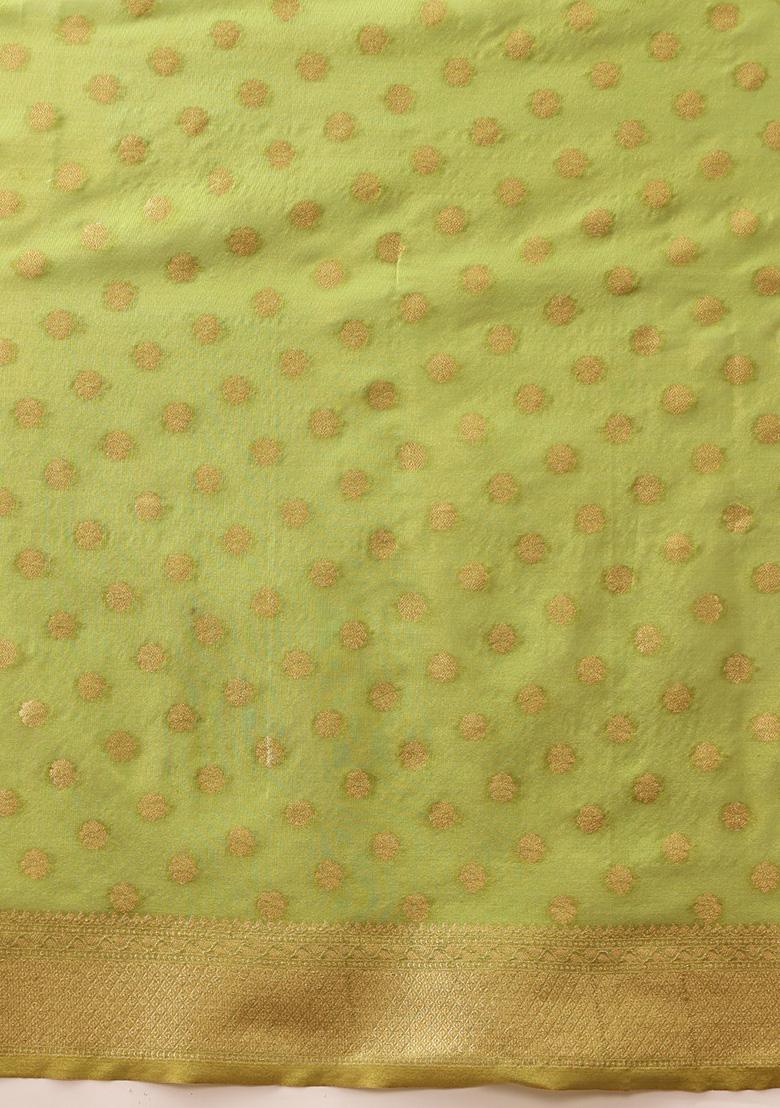 Green Zari Woven Kanjivaram Tissue Silk Saree Set
